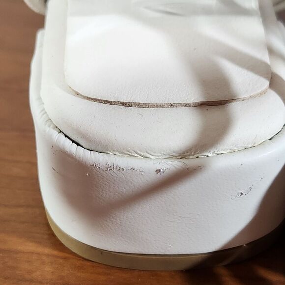 JEFFREY CAMPBELL Agate 2 Leather Sandal Color White Size 6 EU 37 Lace Up - Picture 4 of 13